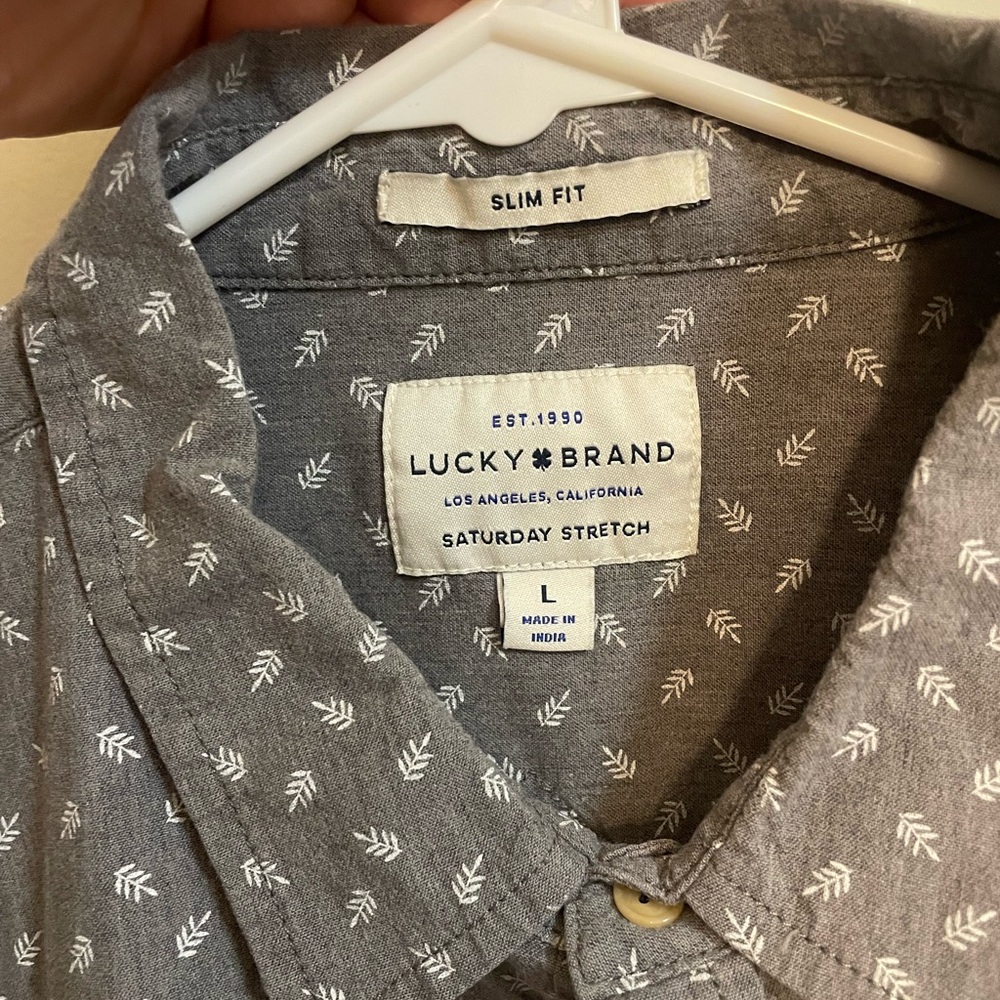 Lucky Brand Gray Casual Button Down Shirt - Picture 4 of 4